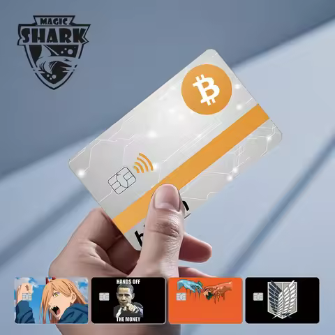 Funny Dog Bitcoin Wing Anime Meme Skull Ultra Thin Front Skin Cover Film Sticker for Credit Bank Deb