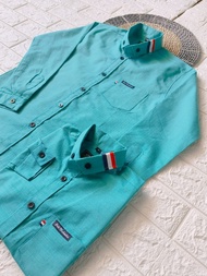 BestBrand-Kemeja Anak Lengan Panjang Warna Sage Green