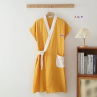 Couples Bath Robe Wearable Sleeveless Women Night Gown Cardigan Night Dress Women Cotton Robes Roomw