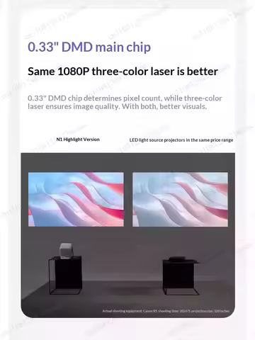 JMGO N1 1080PTri-color Laser Projector 800 CVIA 1600:1 Contrast Integrated Gimbal Dynaudio Tuning fo