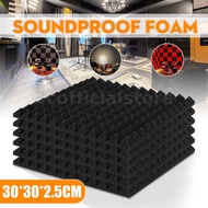 6Pack Acoustic Foam Panels Soundproofing Studio Pyramid Tiles 1" X 12" X 12"