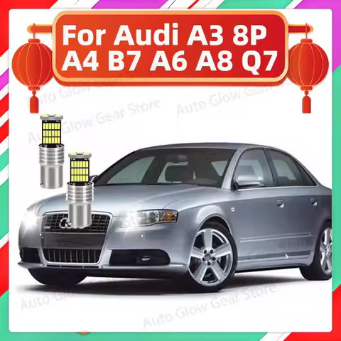 2Pcs Car LED Daytime Running Light For Audi A3 8P A4 B7 A6 C6 A8 4E Q7 TT 8J Canbus 1156 P21W Ba15s 