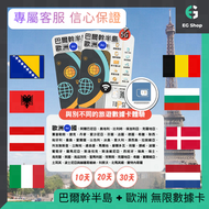 巴爾幹半島 + 歐洲 10日 5G數據 外遊數據卡 數據上網卡 旅行 使用限期 31/04/2027