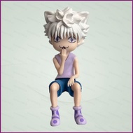 SY2 HUNTER HUNTER Killua Zoldyck Cat-Face Funny Sitting Anime Noodle Stopper Action Figure Ornament 