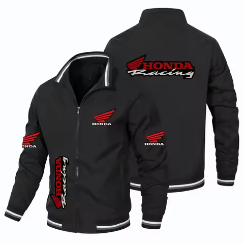 EsHonda Motorcycle Gold Wing GL1800 Printed Jacket Motorcycle Racing Team Bomber Jacket Oversized Wi