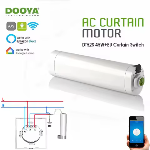 Dooya DT52S 45w Curtain Motor+Tuya app wifi Curtain Switch,Alexa/Google Home Smart Voice Control Cur