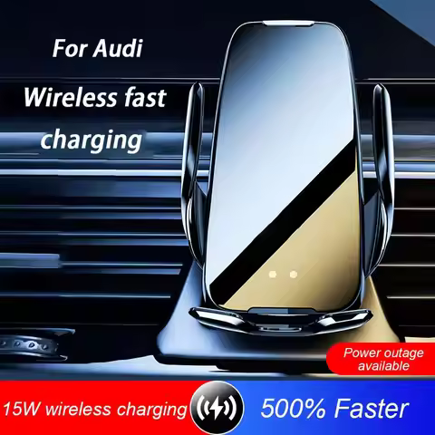 15W Car Wireless Charging Stand Phone Holder For Audi A1 A3 A4 A5 A6 A8 Q2 Q3 Q5 Q7 Q8 Car Interior 