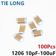 100pcs 1206 50V SMD Thick Chip Multilayer Ceramic Capacitor 10pF- 100uF 10NF 100NF 1UF 2.2UF 4.7UF 1