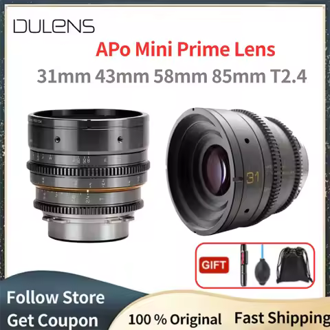 DULENS APO Mini Prime 21mm T2.6 31mm 43mm 58mm 85mm T2.4 Cinema Lens Full Frame Manual Focus Large A