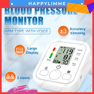HAPPYLIMME Digital Blood Pressure Monitor Rechargeable Original Arm Type Meter Large Accurate Displa