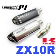 Project79 Exhaust Kawasaki ZX10R 2024 2025 Short Slip On Tabung Muffler Stainless Link Pipe Accessor