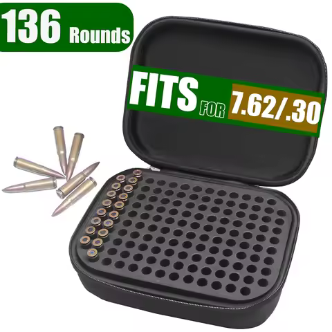 .30/7.62mm Ammunition Organizer 136 Rounds Ammo Storage Box Rifle Cartridge Storage Container Bullet