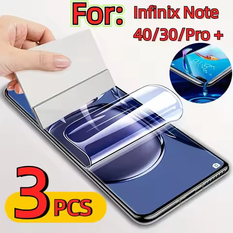 3Pcs Full Cover Screen Protector For infinix Note 50 40 30 Pro Plus Hydrogel Film For Infinix hot 50