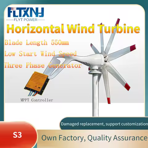 Wind Turbine Generator 3000W 12v 24v 48V New Energy 8 Blades Windmill With MPPT controller For Homeu