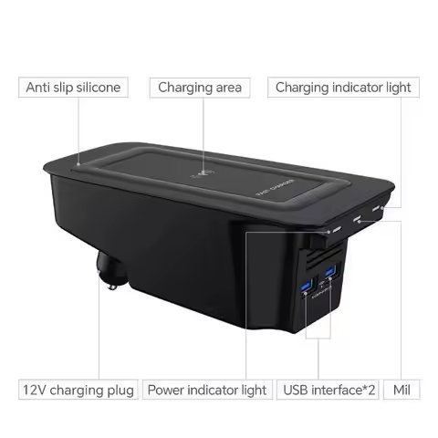 15w Wireless Charger for Volvo V60 S60 XC90 S90 V90 XC60 xc90 Mobile Phone Fast Charger Pad For Volv