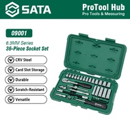 SATA 36-Piece 6.3MM Socket Set - Automotive Repair Tool Set 09001