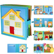 Toddlers Montessori Toy Busy Book 3D Baby Story Cloth Activities Felt Quite Book Board Preschool Lea