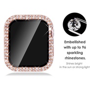 Glass+Cover For Apple Watch case 40mm 44mm 41mm 45mm  iWatch Accessories Diamond +Screen Protector for Apple watch series 3 4 5 6 SE 8 7 case+glass flim