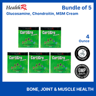 [Bundle of 5] CARTIGRO Glucosamine Chondroitin MSM Cream Triple Strength 4 Oz - To support normal joint function (Non-greasy)