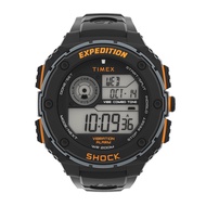 TIMEX TW4B24200 EXPEDITION RUGGED DIGITAL นาฬิกาข้อมือผู้ชาย สายเรซิ่น สีดำ/ส้ม หน้าปัด 50 มม.