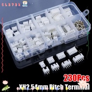 CLEVER 230Pcs 2.54mm Pitch Terminal, XH2.54 Male And Female Pin Connector, 4 Value 2p 3p 4p 5pin Hou