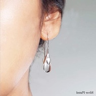 Aztique ต่างหูเงินแท้ ต่างหู หยดน้ำค้าง Morning Dew พลอยควอตซ์ใส  Quartz  Earrings  md