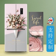 Refrigerator Stickers Simple Flowers Nordic Personality Creative Full Stickers Refurbishment Film De