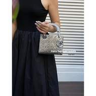[High Quality]DBrand Silk Rhinestone Diana Bag New Diamond-Embedded Light Luxury Texture Ladies Hand Bag Shoulder Messenger Bag Women's Bag
