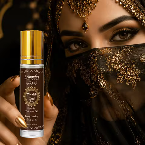 LEMONFAY Wealth Oud Roll On Perfume Oil 15ml Arabic Oud Scent Long Lasting Portable Travel Unisex Fr