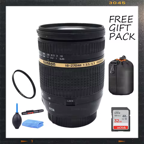 Tamron Auto Focus 18-270mm F/3.5-6.3 Di II PZD All-In-One Zoom DSLR Cameras Lens (Model B008S)
