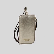 KATE SPADE Cameron Card Case Lanyard ID Holder Metallic Blush WLRU5450