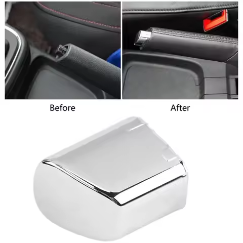New 1pc Car Handbrake Lever Parking Button Cover Chrome Black Decoration Shell For VW Polo 6R GTI Cr