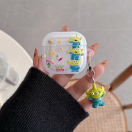 3-Eye Alien Airpods Pro2 Case with Pendant Airpods 4/4ANC Shockproof TPU Earphone Cover For AirPods 