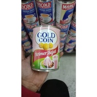 susu tin gold coin , gold coin pekat dan cair , susu marigold tin