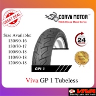 Corva Motor Tayar Viva Tubeless GP 1 Modenas Jaguh Cafe Racer Scrambler Rim 16 / Rim 17 / Rim 18