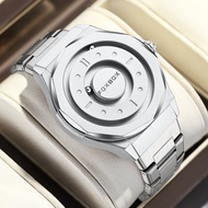 LIGE FOXBOX ลูกปัดเลื่อนได้สุดสร้างสรรค์กันน้ำนาฬิกาควอตซ์ผู้ชายและผู้หญิง