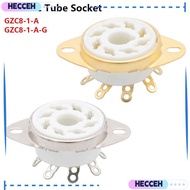HECCEH 1Pcs Ceramic Tube Socket, Octal DIY Valve Base, Durable PCB Mount Tin-Plated 8Pin K8A GZC8-1-