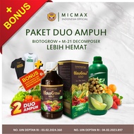Paket Duo Ampuh (BiotoGrow M21 Dekomposer) Pupuk Hayati Organik Cair Serbaguna Olah Lahan Penyubur T