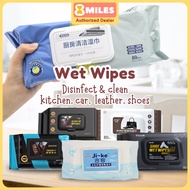 Wet Wipes Home Cleaning Disinfect Kitchen Alcohol 75% Car Leather Care Bag Shoe Wash Polish Remove O