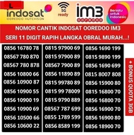 Kartu Perdana Nomer cantik im3 Indosat 4G Plus 11 DIGIT NOMOR RAPIH OBRAL 10 600