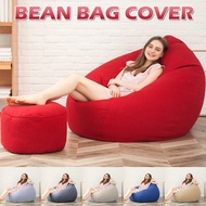 【ONSALE】S/M/L Stylish Bedroom Furniture Solid Color Single Bean Bag Lazy Sofa Cover DIY Filled Inside (No Filling)
