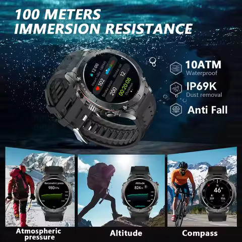 2025New Outdoor T-Rex 3 Ultra GPS Smart Watches Men 5ATM Waterproof Compass Flashlight Military Spor