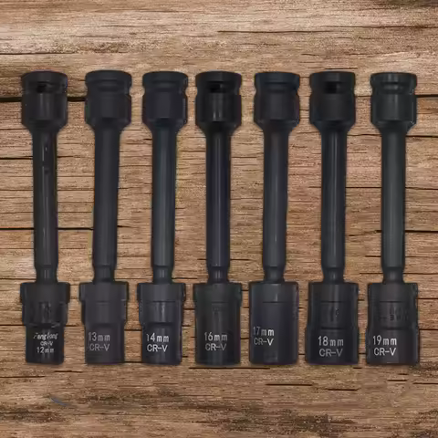7pcs 1/2in Drive Impact Extension Bar Sets 12mm/13mm/14mm/16mm/17mm/18mm/19mm Extension Bar Set Hard