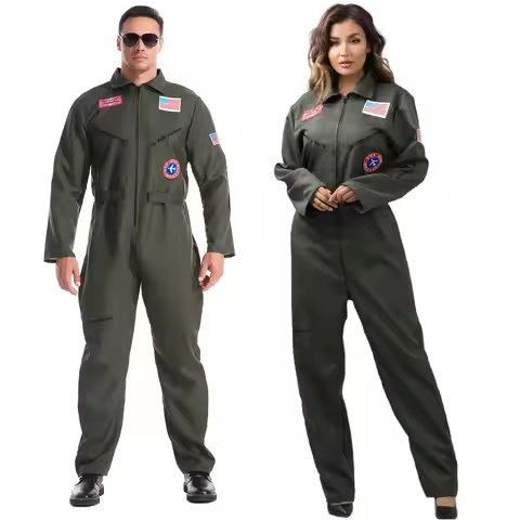 New Halloween Carnival Top Gun Pilot Uniform Party Sports Games Group Performance Stage Costume