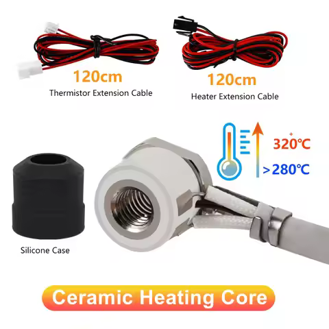 Ceramic Heating Core NTC100K Thermistor 24V Cartridge Heating Rod For V6 Hotend Voron 2.4 Prusa Ende