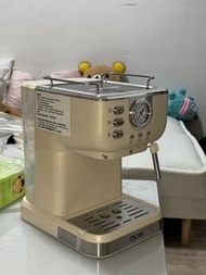 100%全新 咖啡機 復古款 家用濃縮義式 半自動咖啡機 打奶泡一體小型商用 金屬機身