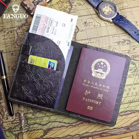 Women Men Passport Holder Wallet Genuine Leather Passport Cover IC Card ID Holders For Travel Busine