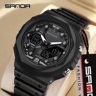 SANDA 6200 Fashion Student Electronic Watch Multi functional Alarm Clock Waterproof Cool Male and Fe