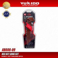 [ ST88 ] YUKIDO L-WRENCH S2 LONG SET 9PCS / HEX KEY LONG SET YUKIDO AB666-09