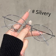 A Refreshing Feeling Reading Glasses Metal Eyeglass Frame Oval Cat Eyes Anti Blue Light Small Frame 